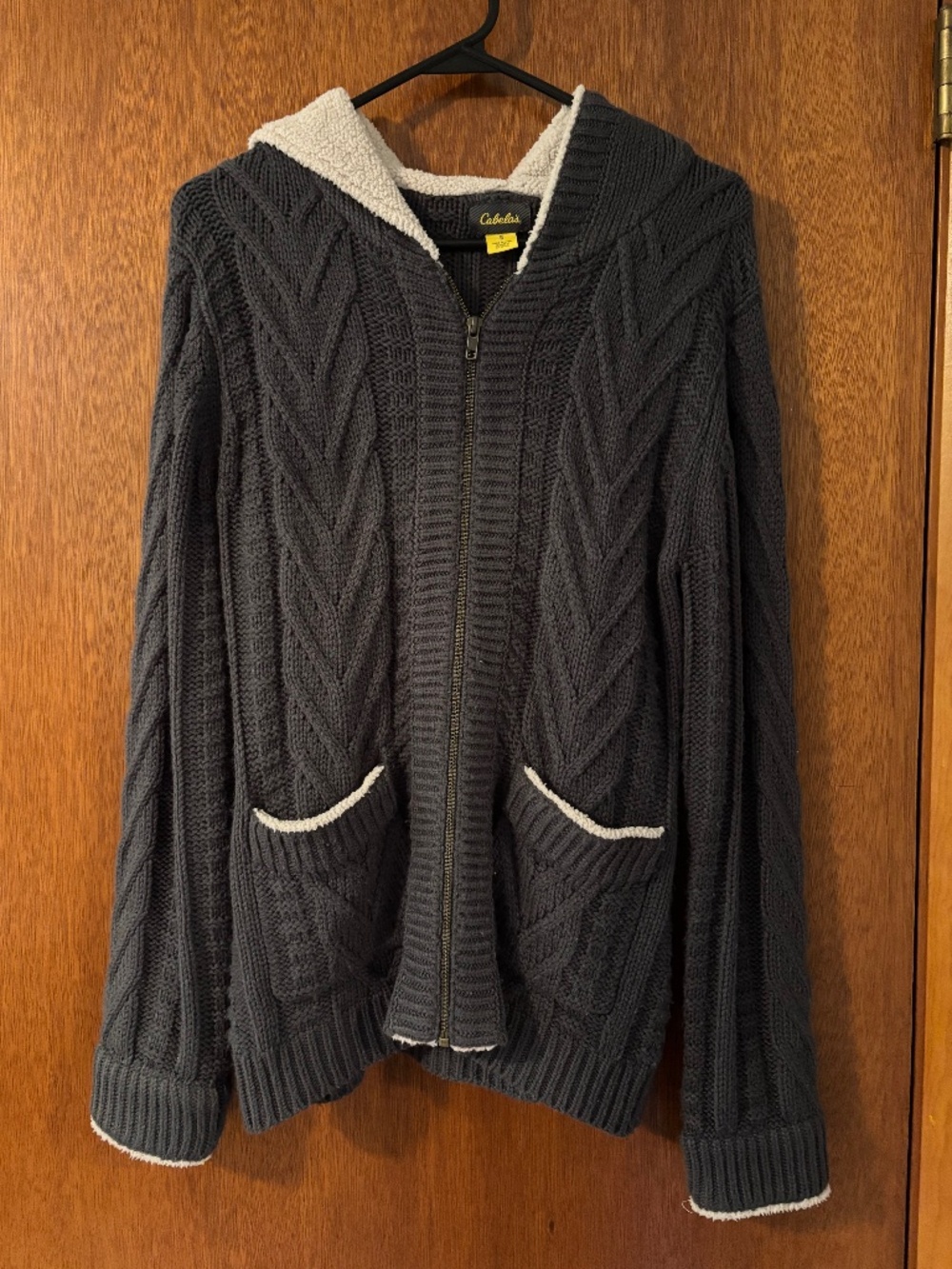 Cabela's Cable-Knit Zip-up Gray Sweater